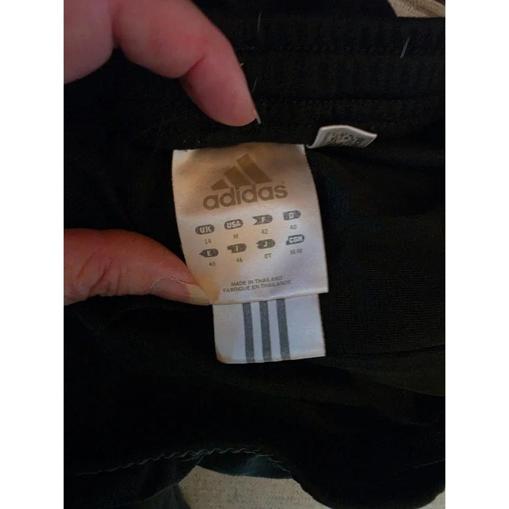 Adidas Mens Black White 3-Stripe Mesh Athletic Gym Shorts Medium